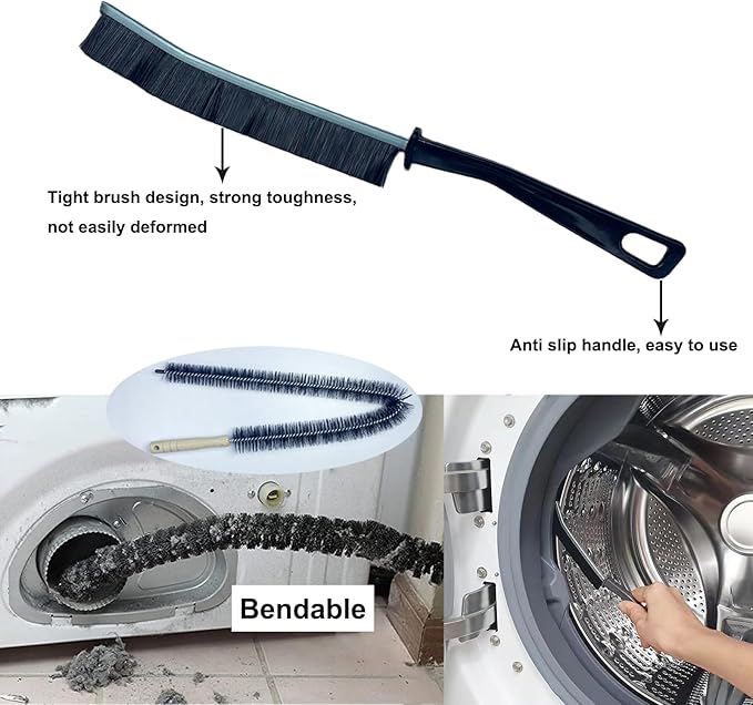 7-in-1 Combo Lint Filter & Vent Cleaner Kit for for GE Washer Dryer, WH01X35719 Replacement Filters with Flexible Dryer Vent Brush for PFQ97HSPVDS Models
