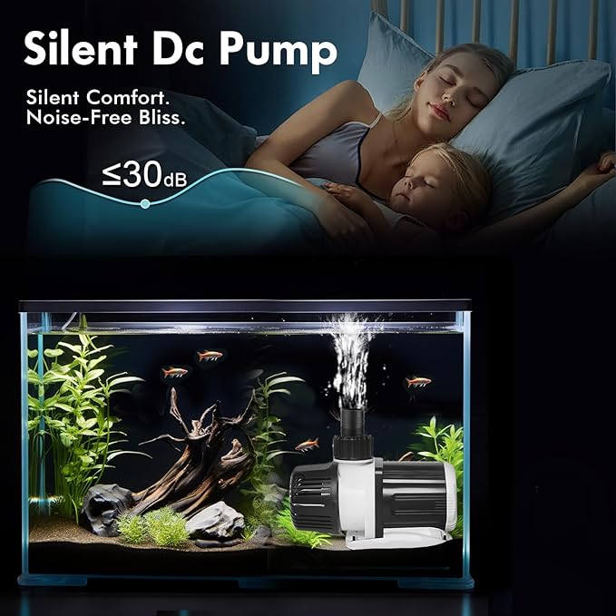 Orlushy DC-5000 Silent Swirl Controllable DC aquarium Pump 40W 1320GPH-marine wavemaker return pump with sine wave Controller for salt/Freshwater coral reef fish tank sump Circulation
