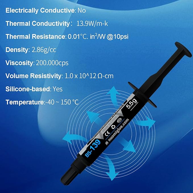 Thermal Paste, 16.5g with Toolkit CPU Paste Thermal Compound Paste Heatsink for IC/Processor/CPU/All Coolers, Carbon Based High Performance