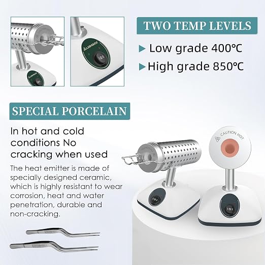 Lab DS-900 Infrared Sterilizer Autoclave Sterilizers Two Adjustable Heating Temperatures 400°C/825°C for Scalpel Needle Inoculating Loop Vaccination Ring,110V 150W