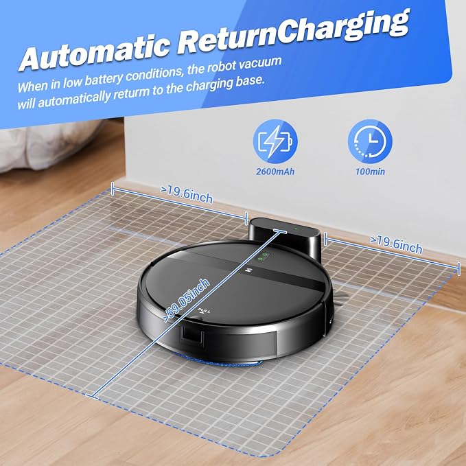 Kilgone Robot Vacuum and Mop Combo, Ultra Slim, Smart 3D Obstacle Avoidance, Tangle-Free Robotic Vacuum Cleaner for Pet Hair, Hard Floor & Carpet, App/Alexa/Google Control