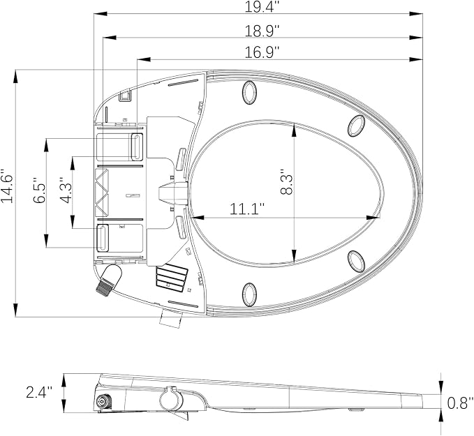 Garvee Non-Electric Bidet Toilet Seat for Elongated Toilets – Dual Nozzle System, Manual Control, Cold Water Bidet Attachment, Easy to Install, White