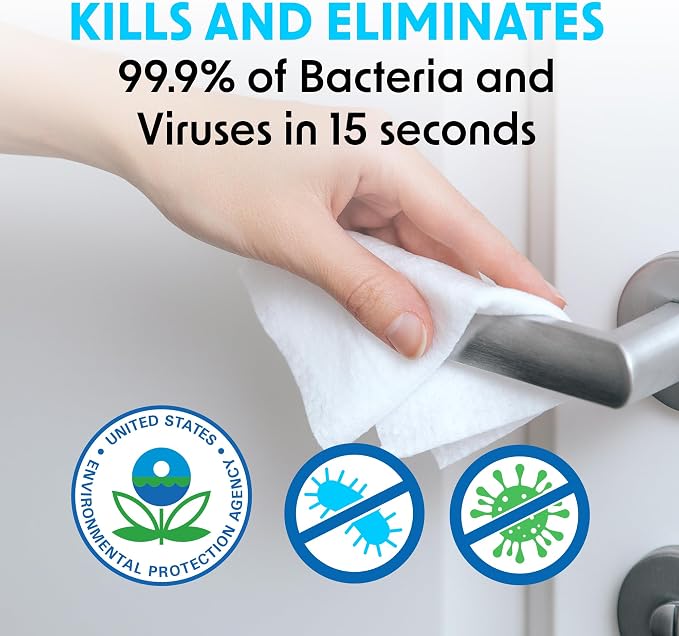 Wipex Gym Wipes Dispenser and Disinfecting Gym Wipes Refills Bundle, (1) White Wall Mounted Dispenser and EPA Registered (2) 800ct Gym Equipment Cleaner, Safely Kill Viruses and Bacteria in 15 Seconds
