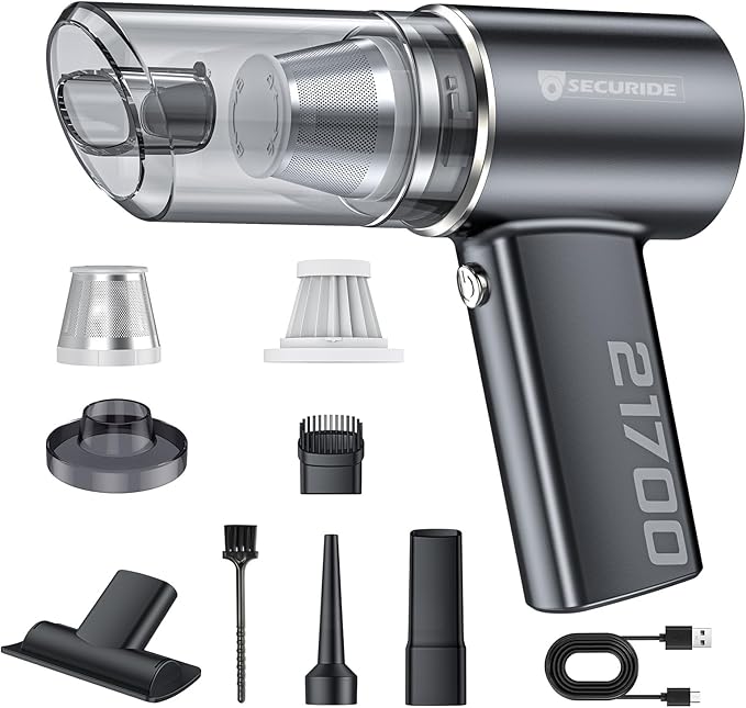 Car Vacuum Cordless Portable with Brushless Motor,16000PA Suction Power, 3-in-1 Compressed Air Duster & Air Blower & Pump Wireless Mini Handheld Cleaner for Home, Car, Pet, Office