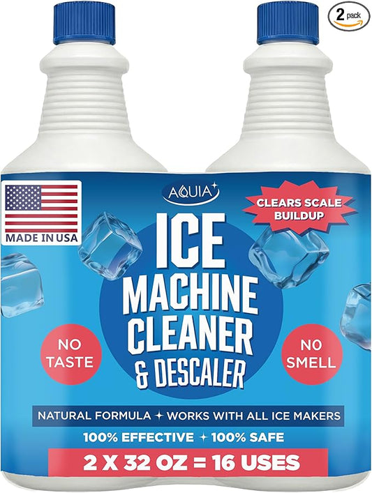 Ice Machine Cleaner and Descaler 32oz 2-Pack | Ice Maker Cleaner for All Brands; Opal, Scotsman, Manitowoc, Affresh, Active, etc. Countertop Icemaker Cleaners Solution | Icemaker Cleaners and Descaler