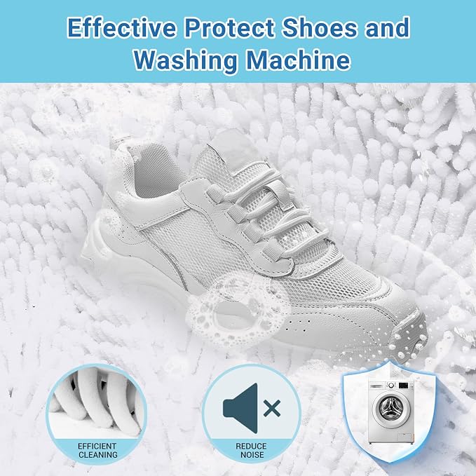 Teletrogy Large Shoe Bag for Washing Machine, Two-Zone Design, 2 Mesh Pockets, One-Step Wash for Complete Cleaning, Durable Invisible Zipper Sneaker Laundry Bag Home Dorm Essentials 9.45" x 13.8"