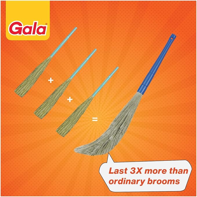 Gala No Dust Broom For Floor Cleaning, broom stick for home floor cleaning, Jhadu for home cleaning, Made of washable Fibers (Pack of 1)
