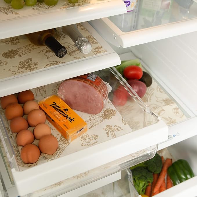 DII Fridge Liner Collection Non-Adhesive, Cut to Fit, Cream Market, 12x24, 6 Piece