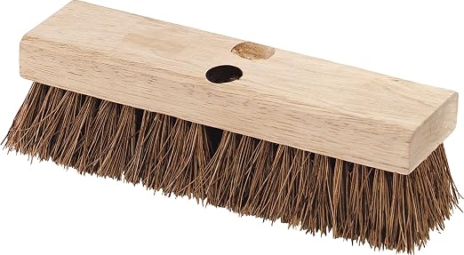 SPARTA Flo-Pac Palmyra Floor Scrubber, Deck Cleaning Brush, Outdoor Broom with Palmyra Bristles for Outdoor Surfaces, 10 Inches, Tan, (Pack of 12)