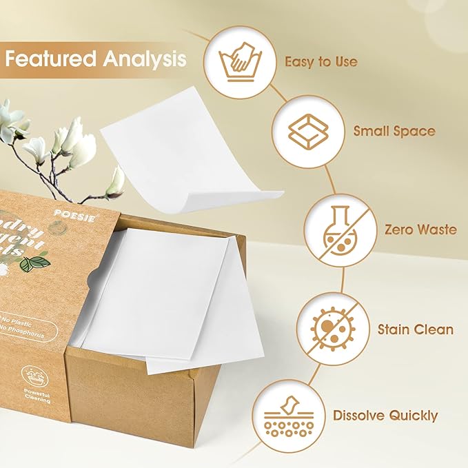 Poesie Laundry Detergent Sheets Multiple Scent 800 Loads Great For Home Dorm Travel Apartments Save Space