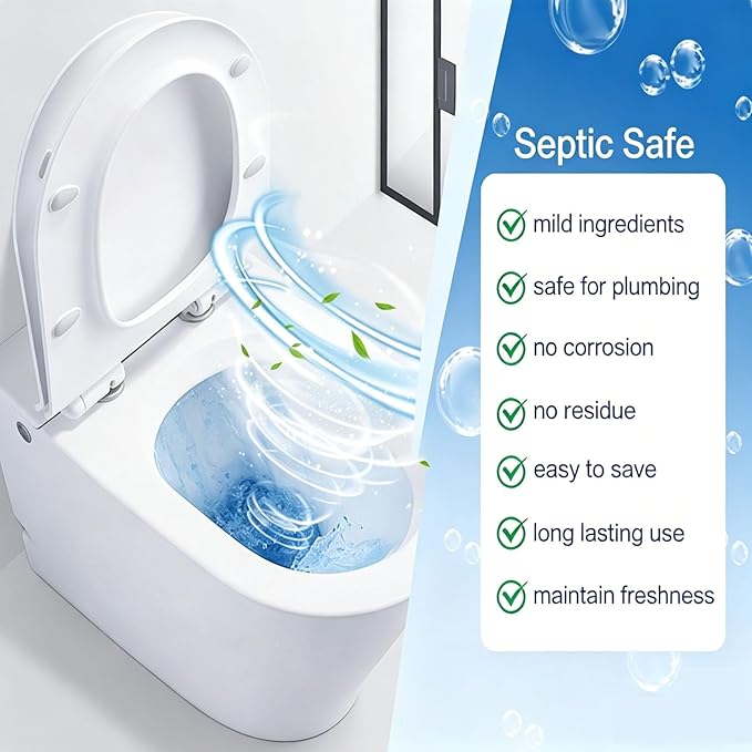 6 Pcs Probiotic Toilet Bowl Cleaner Bottle, Automatic Toilet Tank Cleaner with Enzyme-Powered Stain & Limescale Prevention, Safe for Plumbing & Septic Safe