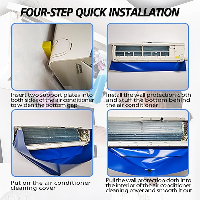 Ac Cleaning Bag with Wall Protection Cloth, Resuable Mini Split Cleaning Bag, Ac Cleaning Cover, Ac Cleaning Kit, Air Conditioner Cleaning Bag,