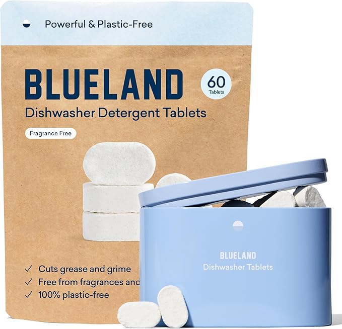 BLUELAND Dishwasher & Laundry Detergent & Toilet Cleaner Tablet Trio | Dishwasher Detergent Tablet | Laundry Detergent Tablet | Toilet Bowl Cleaner Starter Set | Natural, Sustainable, Eco-Friendly