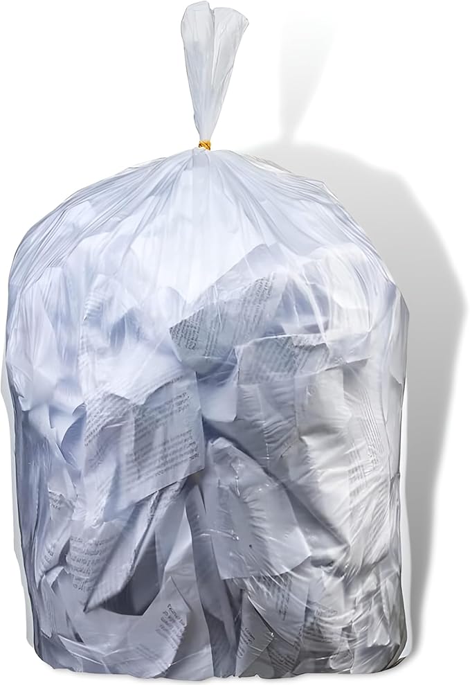 Plasticplace 4 Gallon Trash Bags │ 6 Microns │ Clear Garbage Can High Density Liners │ 17" x 18" (100 Count)