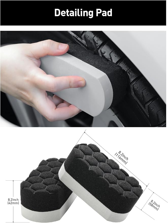 Car Interior, Wheels & Rims Detailing Pro Set, Scratch-Free, Ultra-Soft Brushes and Microfiber Applicators