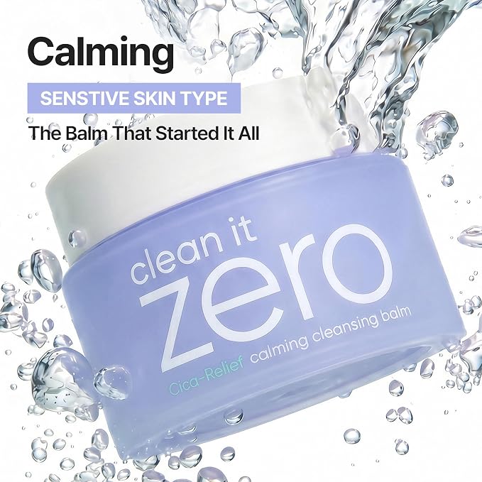 BANILA CO Clean it Zero Calming Cleansing Balm | Korean Makeup Remover for Sensitive Skin | Vegan | Cleansing Oil, Facial Cleanser Made with Centella Asiatica & Madecassoside (100ml / 3.38 fl. oz)