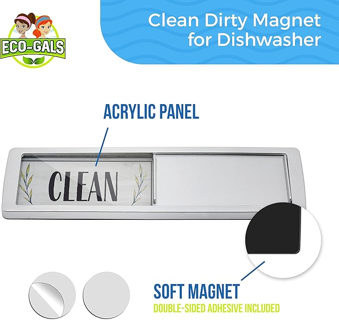 ECO-GALS Scrubz & Swirlz Washing Machine and Dishwasher Cleaner Bundle Unscented - 1 Year Supply Plus Dishwasher Magnet Organizer
