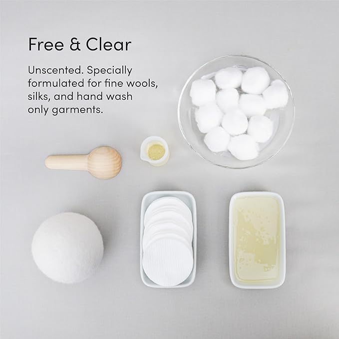 Dirty Labs | Hand Wash and Delicates | Scent Free | 32 Loads (8.6 fl oz) | Bio Enzyme Liquid Laundry Detergent | For Fine Silks, Wools, Handwash Garments | Hyper-Concentrated | Non Toxic