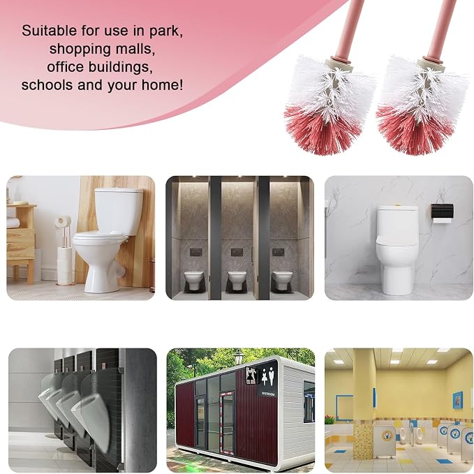 15 Pcs Toilet Brush,17.3" Bathroom Toilet Bowl Brush,Commercial Heavy Duty Toilet Bowl with Hook & Gloves,Long Handle Toilet Bowl for Household Cleaning,Professional/Janitorial Scrub Brush for Toilet