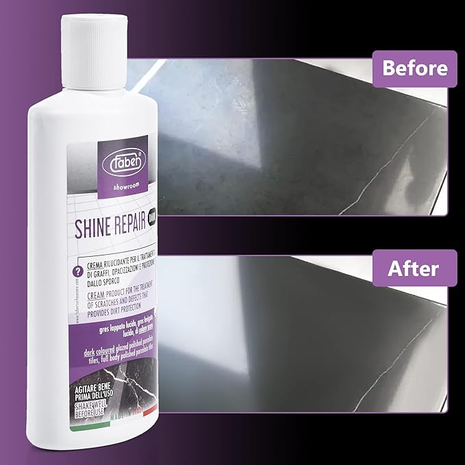 FABER Floor Shine Repair - Premium Floor Polishing Cream for Scratches & Defects, Re- Polishes, and Protects from Dirt - Perfect for Colored Glazed & Full Body Polished Porcelain Tiles, Pro & Home Use