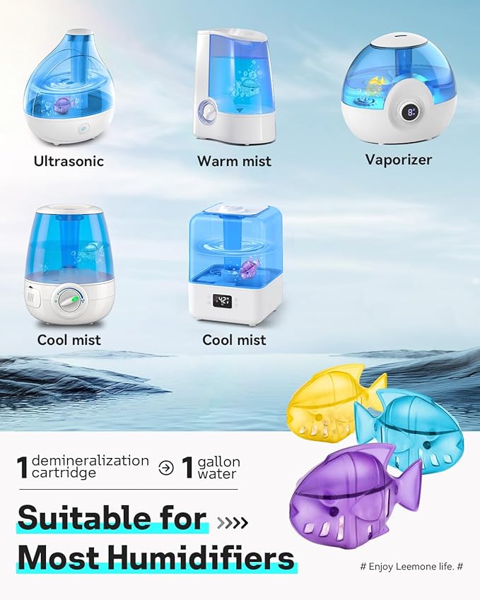 Leemone Humidifier Cleaning Fish for Humidifiers & Fish Tanks, 10 Pack Humidifier Cleaner, Purifies Water, Reduces Scale