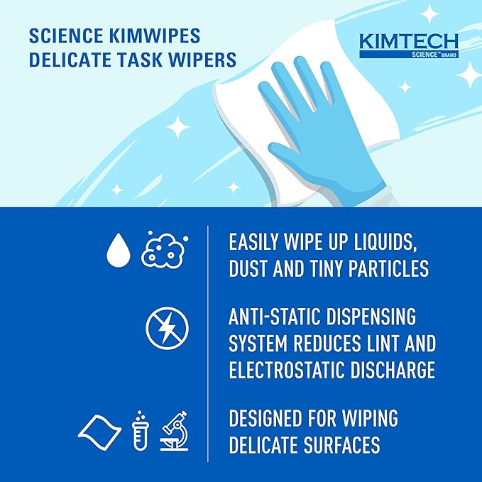 Kimtech Science Kimwipes Disposable Task Wipers 11-4/5 x 11-4/5" 34133, 15 Pack, 2940 Wipes