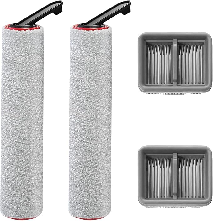 Brush Rollers and Filters Replacement Accessories Kit for dreame aero pro Wet Dry Vacuum Cleaner, 4 pack pats Includes 2 Roller Brush 2 Filter Spare Attachments