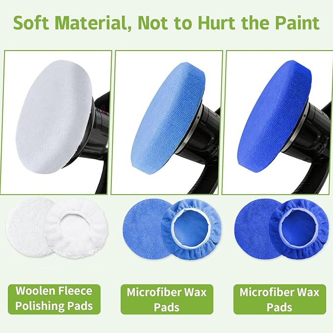 8 Pcs Car Polishing Pads, Lamb Fleece Buffing Pad,Bonnet Buffing Pads for Car Polisher Buffer Pads,5 inch - 6 inch Car Buffer Pads for Car Detailing Glass,Instruments, Cameras, Furniture, Metals, Wood