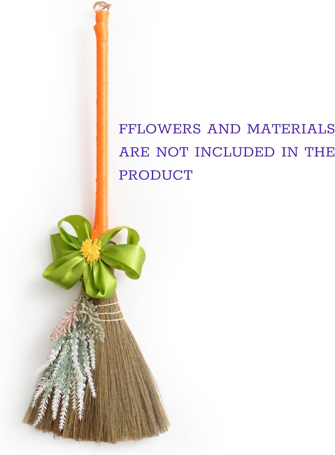 Handmade Whisk Sweeping Broom - Vietnamese Straw Soft Broom for Indoor or Outdoor Sweeping - Broom Decorative 9.45" Width, 39.37" Length