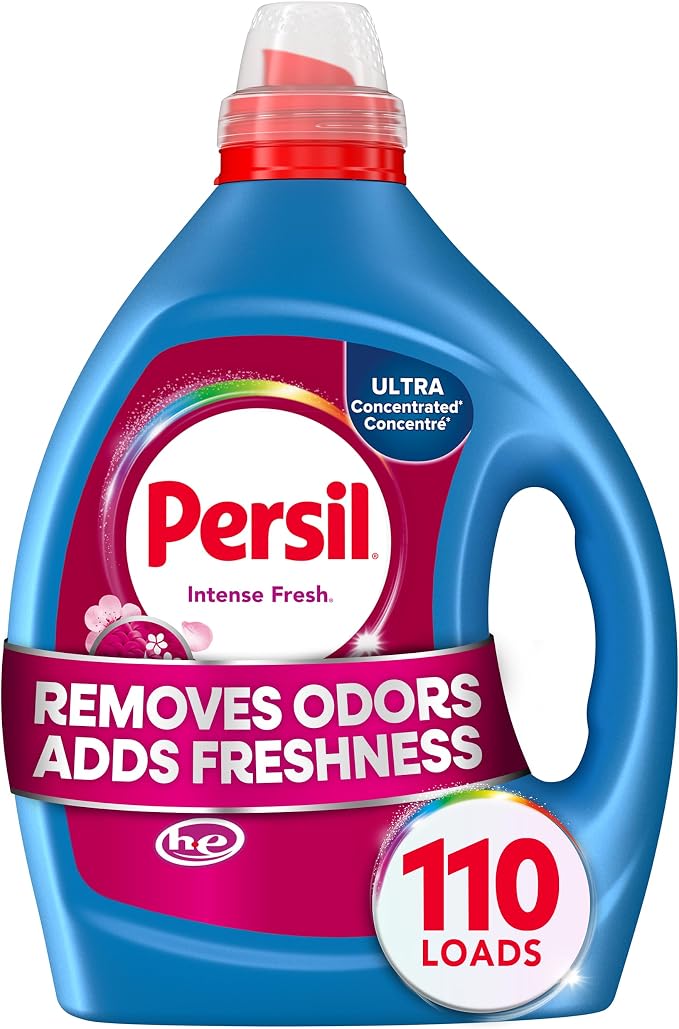 Persil Intense Fresh Everyday Clean Laundry Detergent Liquid, 82.5 Fl Oz, 110 Loads, Ultra Concentrated Laundry Soap, Deep Cleaning & Lasting Freshness, All Water Temperatures, HE Safe