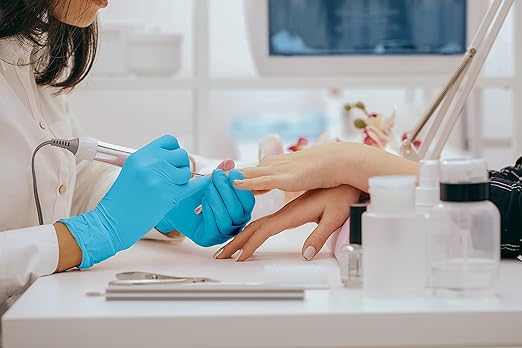 Cranberry USA Cranberry Luxe Nitrile Exam Gloves, Pack of 250, X-Large, Azure Blue, Lanolin & Vitamin E, 2.5 Mil