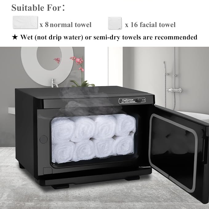 Hot towel warmer, 8L Towel Warmer Spa, Professional Towel Warmer for Facial, Small Towel warmer caddy for Salon, Spa, Black