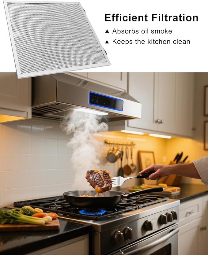 2 Pcs Range Hood Grease Filter Fit for Broan Nutone, 12.84 x 13.69 x 0.38 Inch Range Hood Aluminum Mesh Vent Filter Replace S99010436 99010436 BKSA130WW