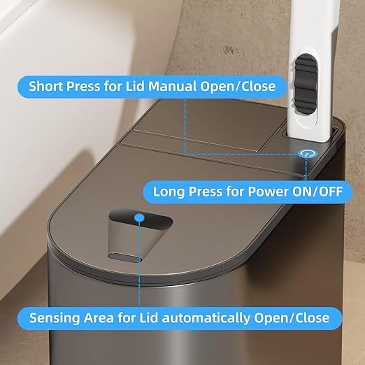 Bathroom Trash Can and Toilet Brush Set
