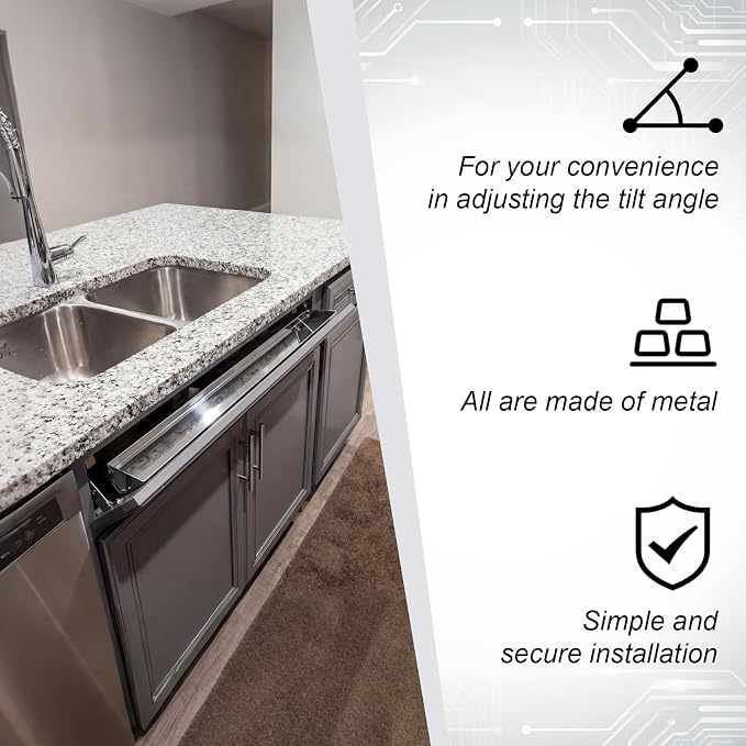 1 Set 31 Inch Metal Sink Drawer Tip Out Tray Kit Include Tip-Out Sink Trays and Hinges Large Pull Out Storage Organizer for Kitchen Bathroom Base Cabinets(Silver)