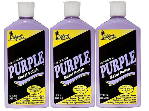 CALIFORNIA CUSTOM Products – The Original Purple Metal Polish, No Silicone, Body Shop Safe, Great for Aluminum, Brass, Copper, Chrome, Silver, Stainless and Gold, Made in The USA (3)