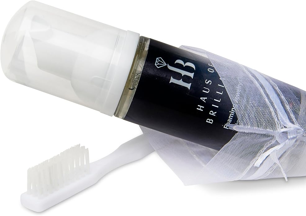 Haus of Brilliance All Purpose Fine Jewelry Cleaner Liquid with Cleaning Brush 50mL