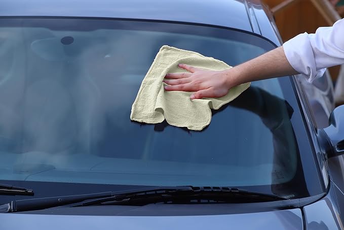 Avalon Towels Cotton Shop Rags – (Pack of 150) Size 12x14 Inches Cleaning Rags – Absorbent Shop Towels and Multipurpose Cleaning Towels for Automobiles, Industries, Garage and Homes (Natural)