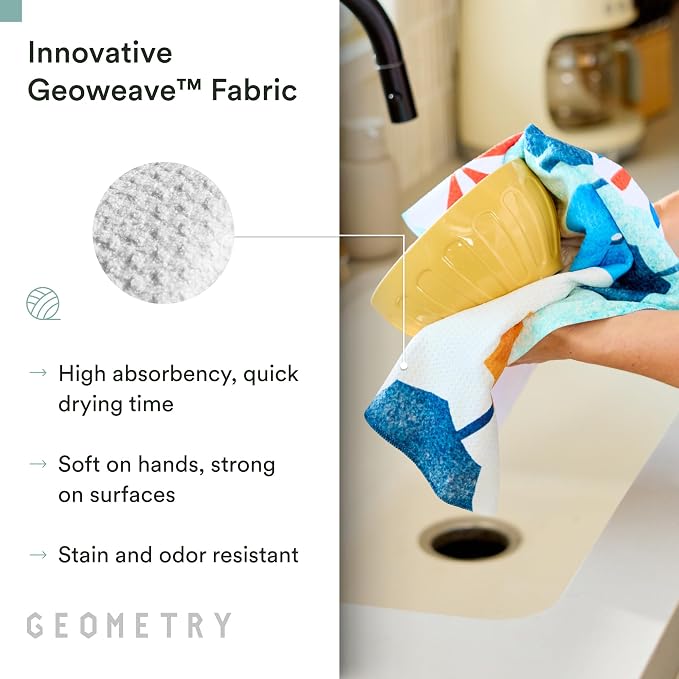 GEOMETRY Spring Kitchen Towels - Quick Dry Microfiber Cloth Spring & Summer Dish Towels for Kitchen Drying - Premium Quick Dry Towel - Cute Banana Lines, 18" x 30" - 1-Pack