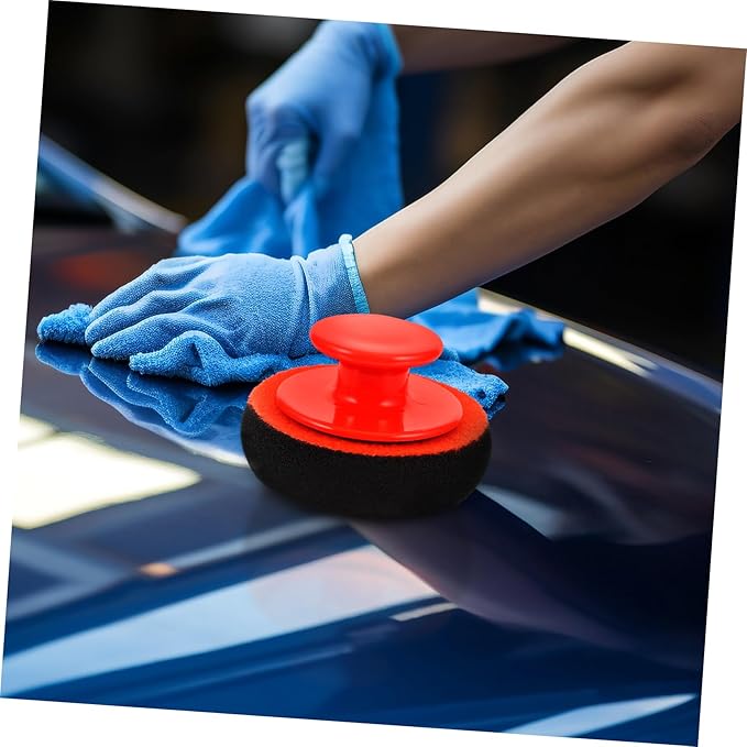 Mobestech 4sets Detail Car Wax Applicator Sponge Car Paint Buffing Pads Sponge Polishing Kit