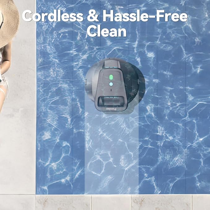 X1 Robotic Pool Vacuum, Cordless Pool Cleaner with 120-Min Runtime, Auto-Parking, 2.5h Fast Charging, for Above-Ground & Flat-Bottom Inground Pools up to 850 sq.ft