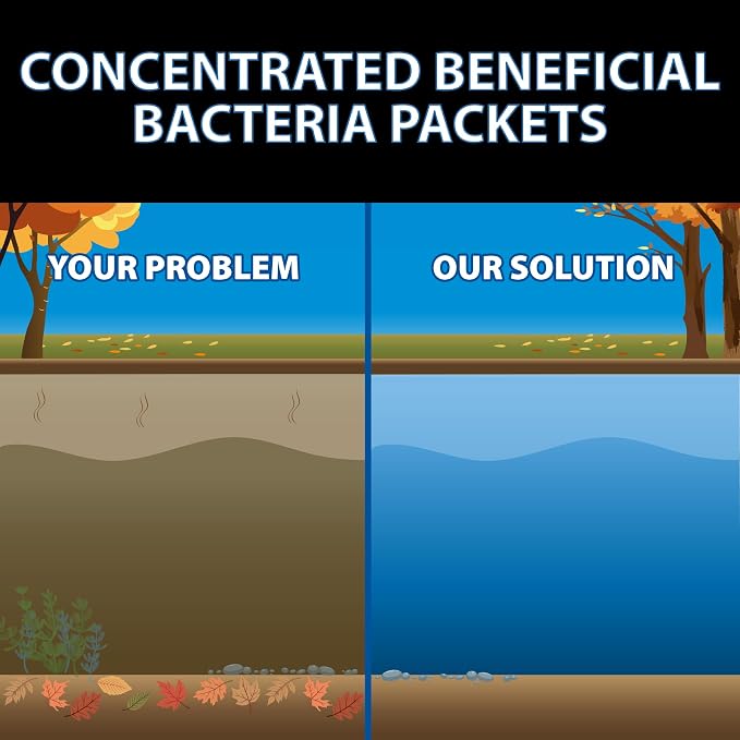 CrystalClear BioClarifier Small Pond & Water Garden Clarifier, 300 Packets | Cleaner for cloudy water with beneficial microbe treatment to improve water clarity; fish, plant & pet safe