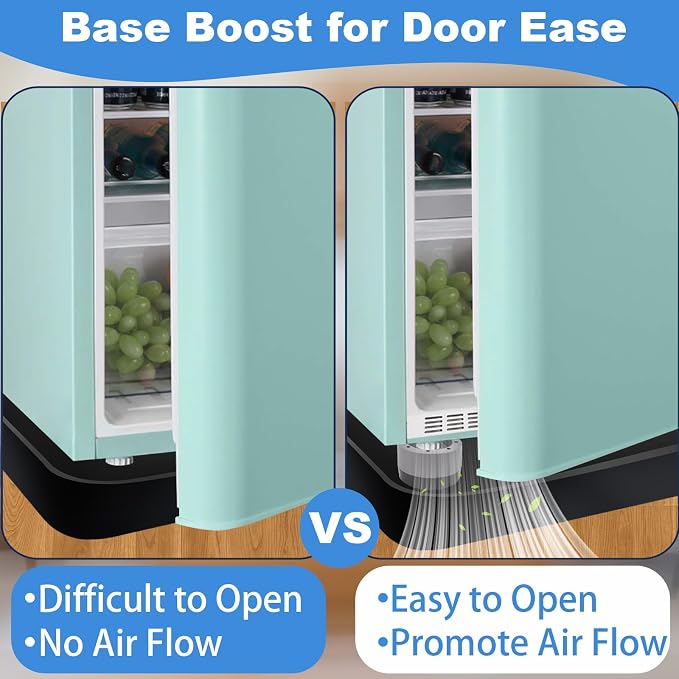 Mini Fridge Silicone Mat with 4 Base Raisers, 20'' x 20'' Under Refrigerator Mat Mini Fridge Drip Tray Reusable Floor Protection, Non-Slip Refrigerator Carpets for Fridge, Washing Machine, Dishwashers