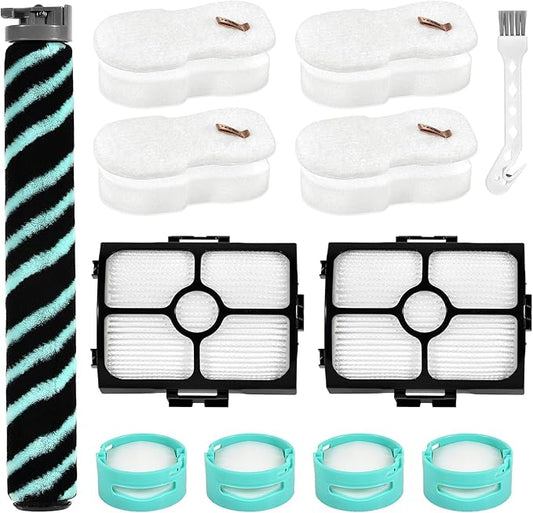 12Pcs HZ4002 Replacement Filter Compatible with Shark PowerDetect Ultra-Light Upright Vacuum HZ4000 HZ4002 Corded Stick Vacuum, 2HEPA+4Foam&Felt Filter, 1Roller Brush 4Odor Neutralizer 1Cleaning Brush