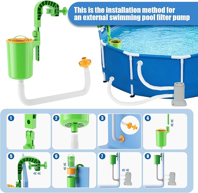 Pool Skimmer Baskets for Above Ground Pools, Above Ground Pool Skimmer Wall Mount, Pool Accessories for Trapping Leaves, Hair, Particles, and Floating Debris (Wall-Hung Style)