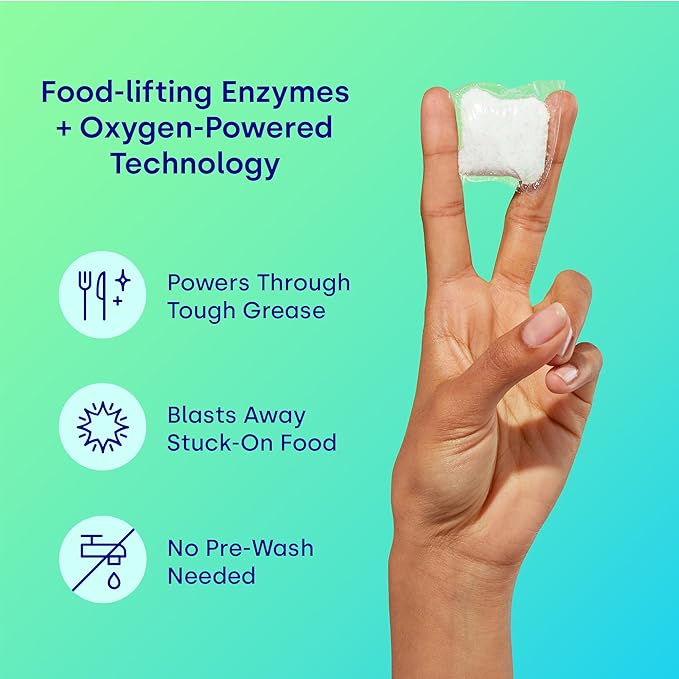 Dropps UltraWash Dishwasher Detergent Pods, Lemon Citrus (32 Ct) - Cuts Grease & Stuck-On Food | Sparkling Dishes & Glasses | Residue-Free | Clean Ingredients | No Pre-Rinse | Plastic Free Packaging