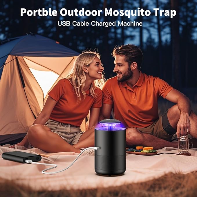 Fly Trap Indoor Mosquito Flying Insect Trap Automatic Electric Fly Catcher Fan Powered Gnat Catcher with 3 Sticky Boards, for Kitchen, Living Room, Dining Room, Yard, Picnic or Camping (Small)
