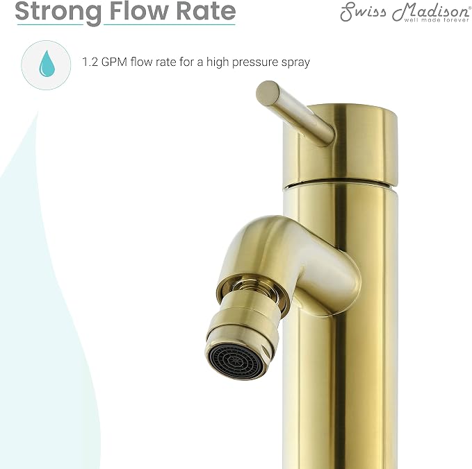 Swiss Madison Well Made Forever SM-DF81BG Ivy Bidet Faucet in Brushed Gold