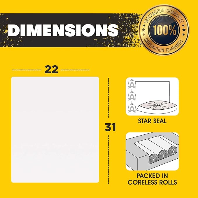Aluf Plastics 12-16 Gallon 1 MIL (eq) Clear Heavy Duty Garbage Bags - 22" x 31" - Pack of 500 - For Industrial, Recycling, Storage, & Outdoor