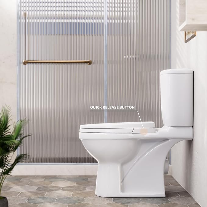 Elongated Bidet Toilet Seat with Soft Close, Non-Electric Bidet Toilet Seat with Self Cleaning Dual Nozzles, Fit Elongated Toilet Seat, Bidet Attachment